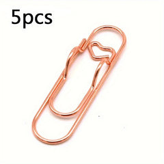 5pcs Metal Pen Clips Bookmarks Paper Clip Stationery Tool