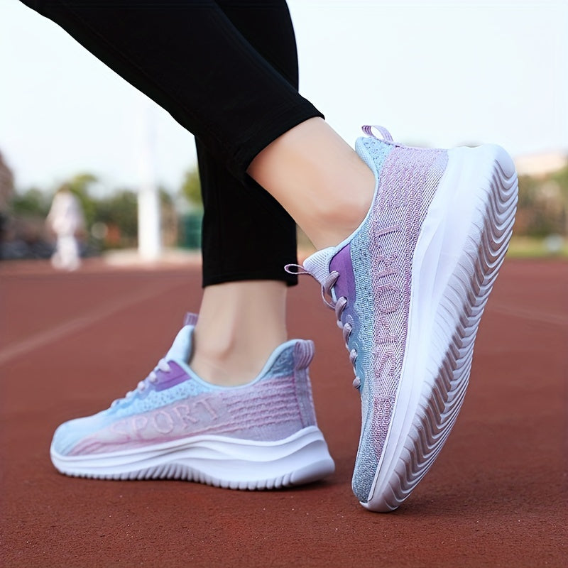 Women's Lightweight Lace Up Low Top Sports Shoes for Casual Outdoor Running