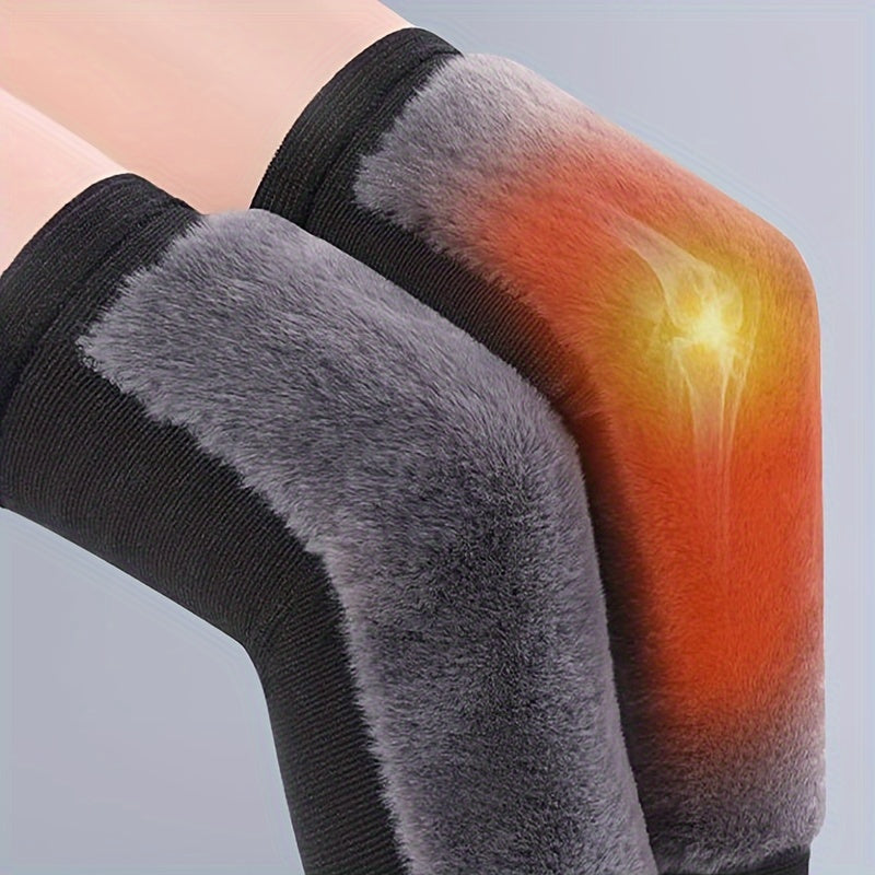 Outdoor Winter Rabbit Fur Warm Knee Pads - Prevent Cold Legs
