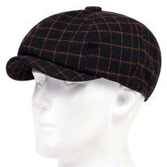Men's Plaid Print Short Brim Newsboy Hat