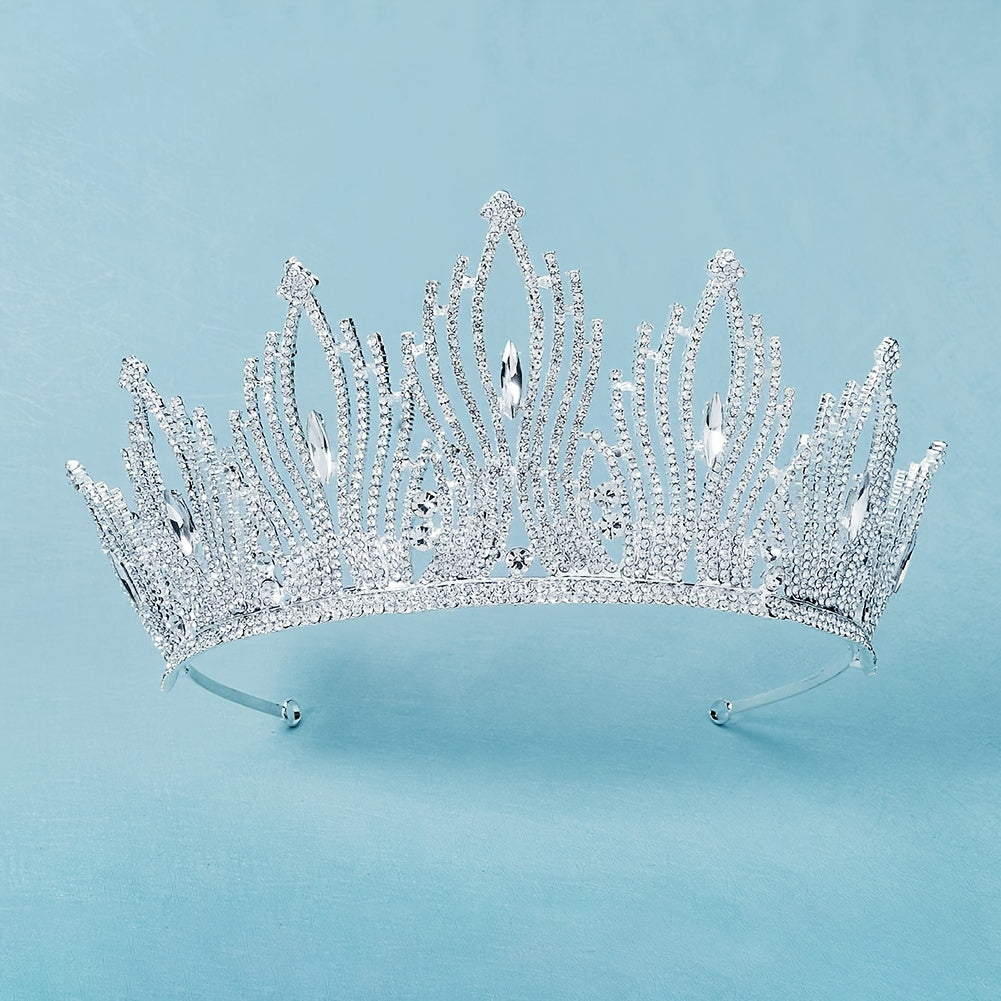 Baroque Rhinestone Silvery Crown Headband