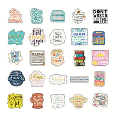 50pcs Motivational Waterproof Vinyl Decals For Laptops & Water Bottles