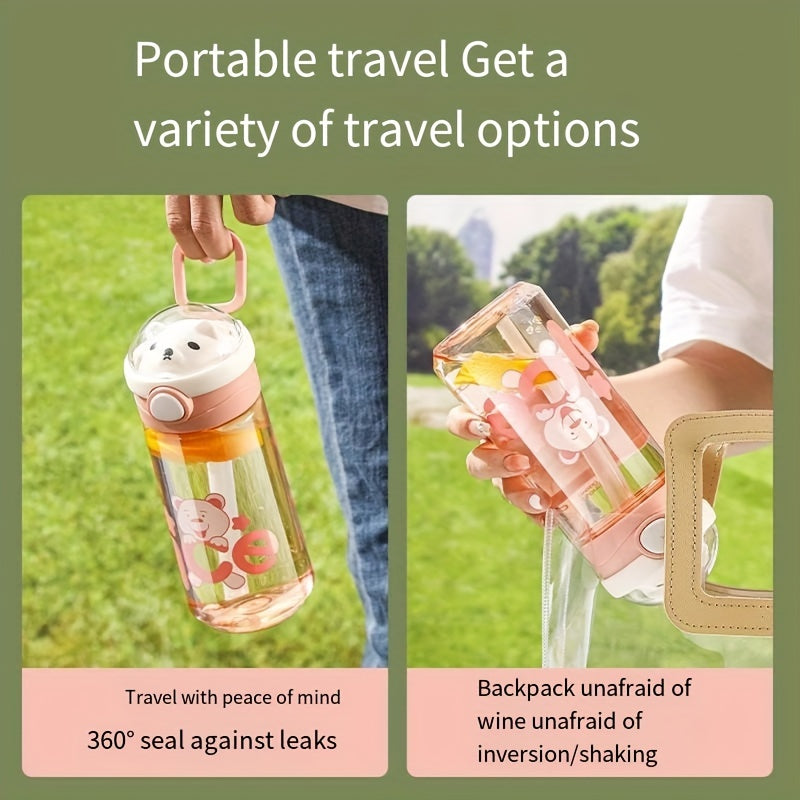 550ml 650ml Leakproof Water Bottle Plastic Straw Cup for Outdoor Fitness Travel