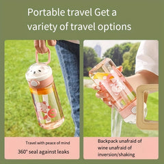 550ml 650ml Leakproof Water Bottle Plastic Straw Cup for Outdoor Fitness Travel