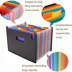 Accordion File Box Receipt Organizer A-Z Extended File Folder