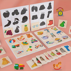 Montessori Shape Toy Animal Fruit Shadow Pairing Blocks Puzzle Game
