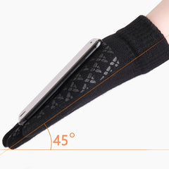 Men's Fleece Winter Touch Screen Gloves Thickened Warm Wool Knitted