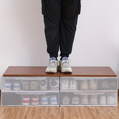 Clear Shoe Storage Box PVC Shoe Packaging Container Wardrobe Organizer