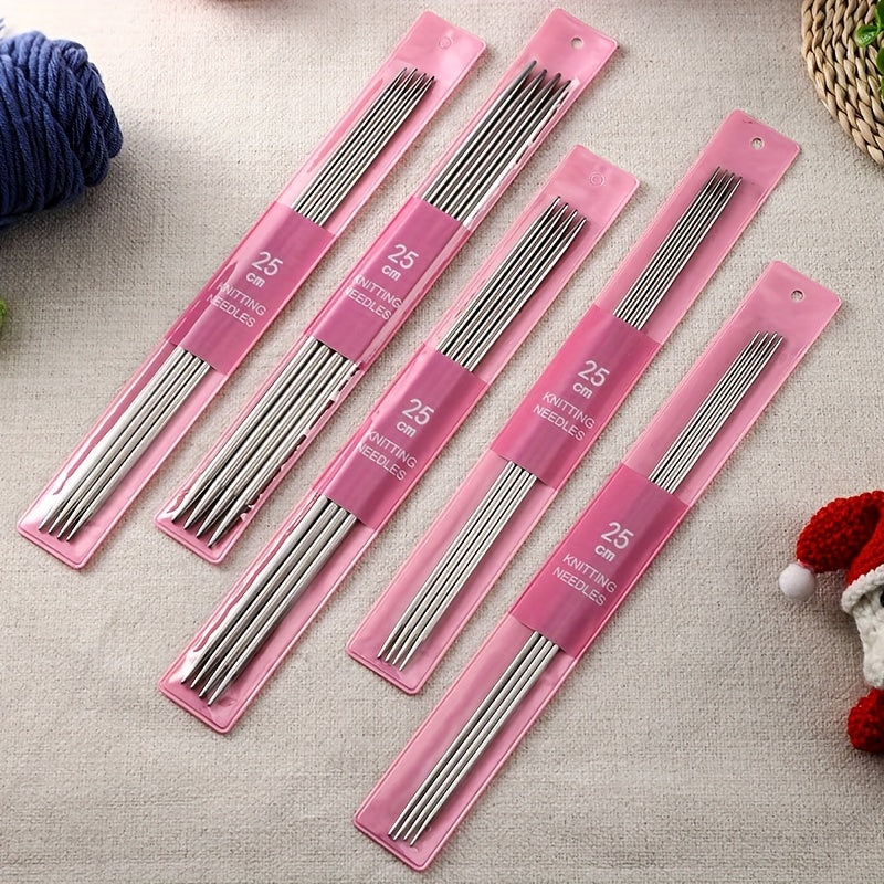 Stainless Steel Double Pointed Needle Gauge Measuring Tool Short Needle Kit