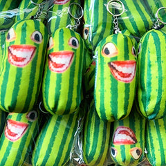 Watermelon Strip Sound Pendant Net Red Key Tricky Watermelon Head