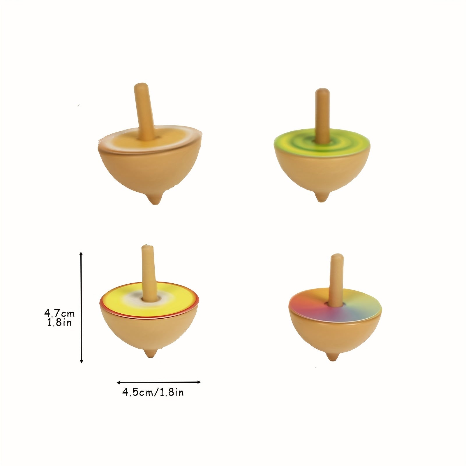 4pcs Wooden Spinning Top Gyroscope Fruit Spin Top Educational Toy