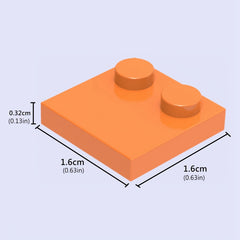 20pcs Building Block Set 2x2 Low Wall Bricks Mixed Colors