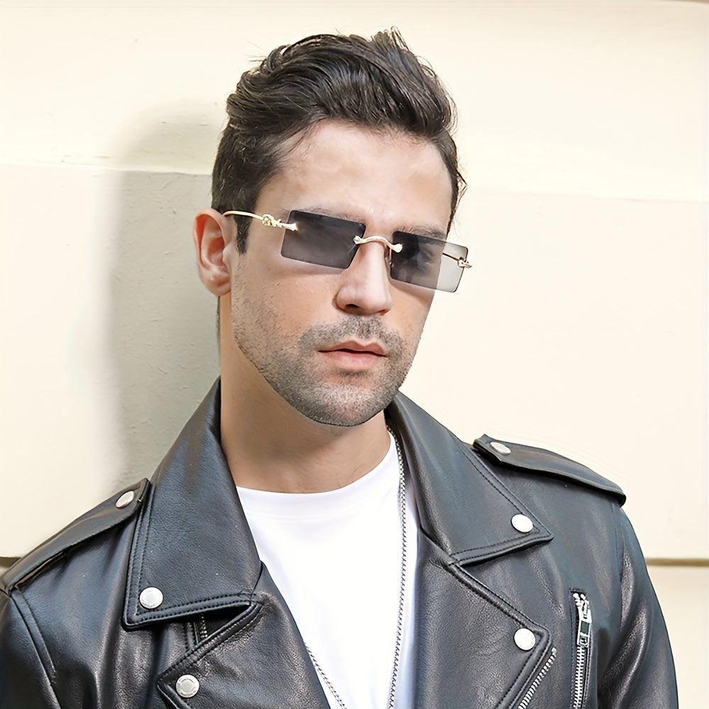 Men's Rimless UV Resistant Sunglasses for Summer Beach
