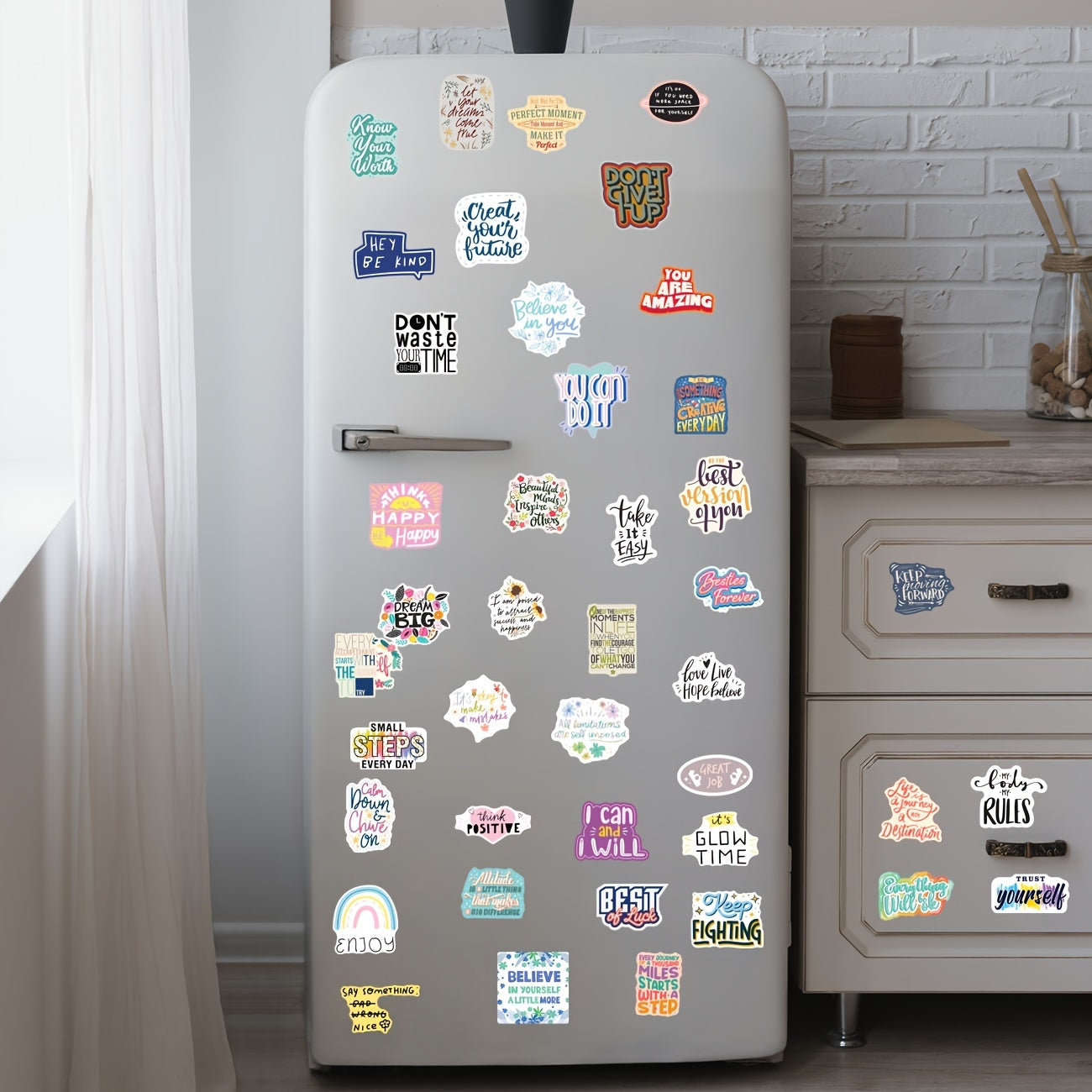 100pcs Inspirational Stickers Pack Positive Vinyl Quote Stickers