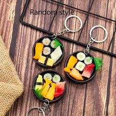 Sushi Seafood Sashimi Lunch Box Keyring Fun Food Keychain Gift