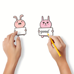 10 Sheets Bunny Hello My Name Is Rabbit Name Tag Stickers