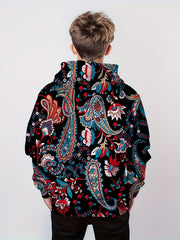Paisley 3D Print Hoodie Kids Hip Hop Sports Casual Tops