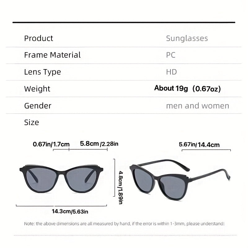 Cat Eye Sunglasses UV400 Jelly Glasses w/ Case