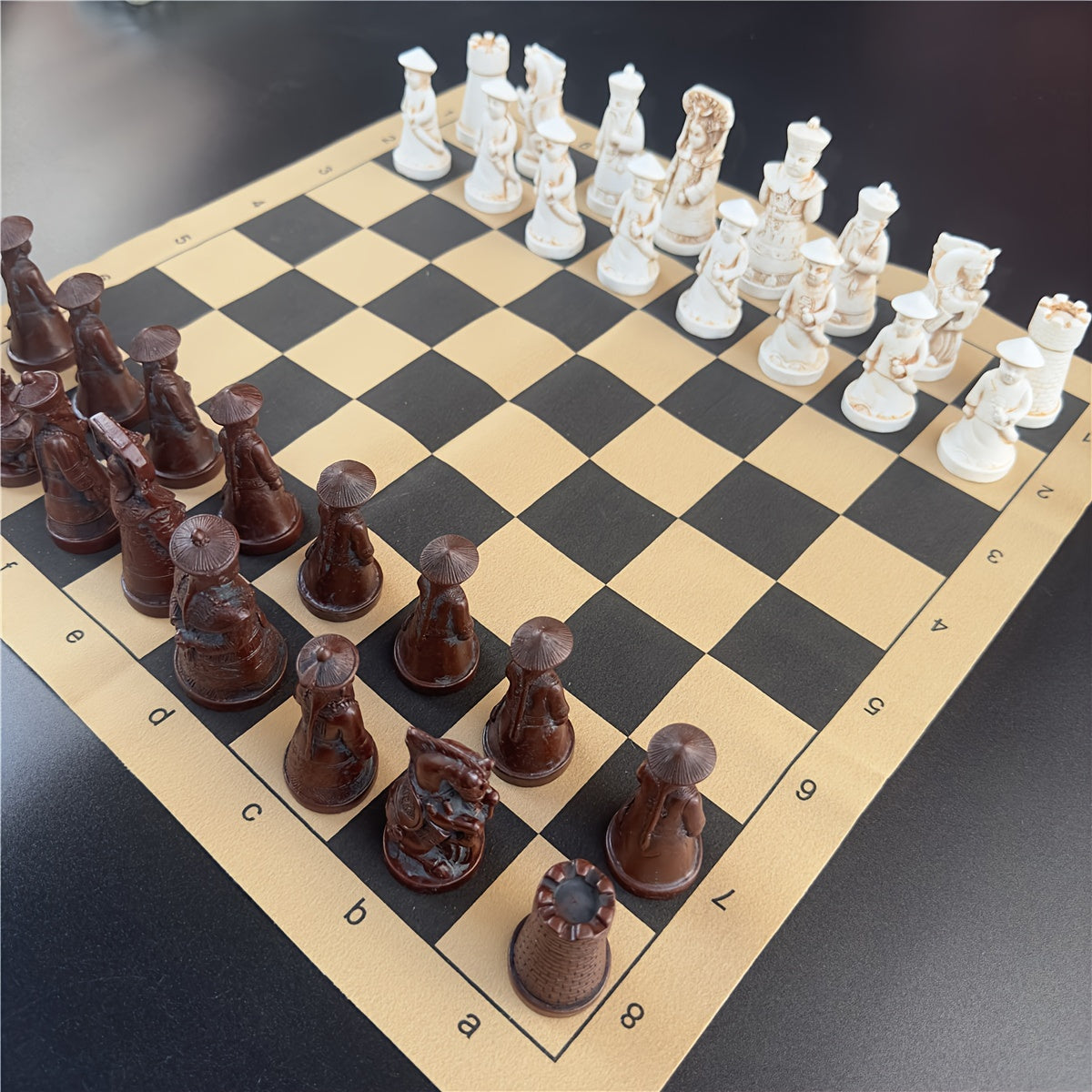 Antique Large Chess Set with Character Modeling Resin Pieces