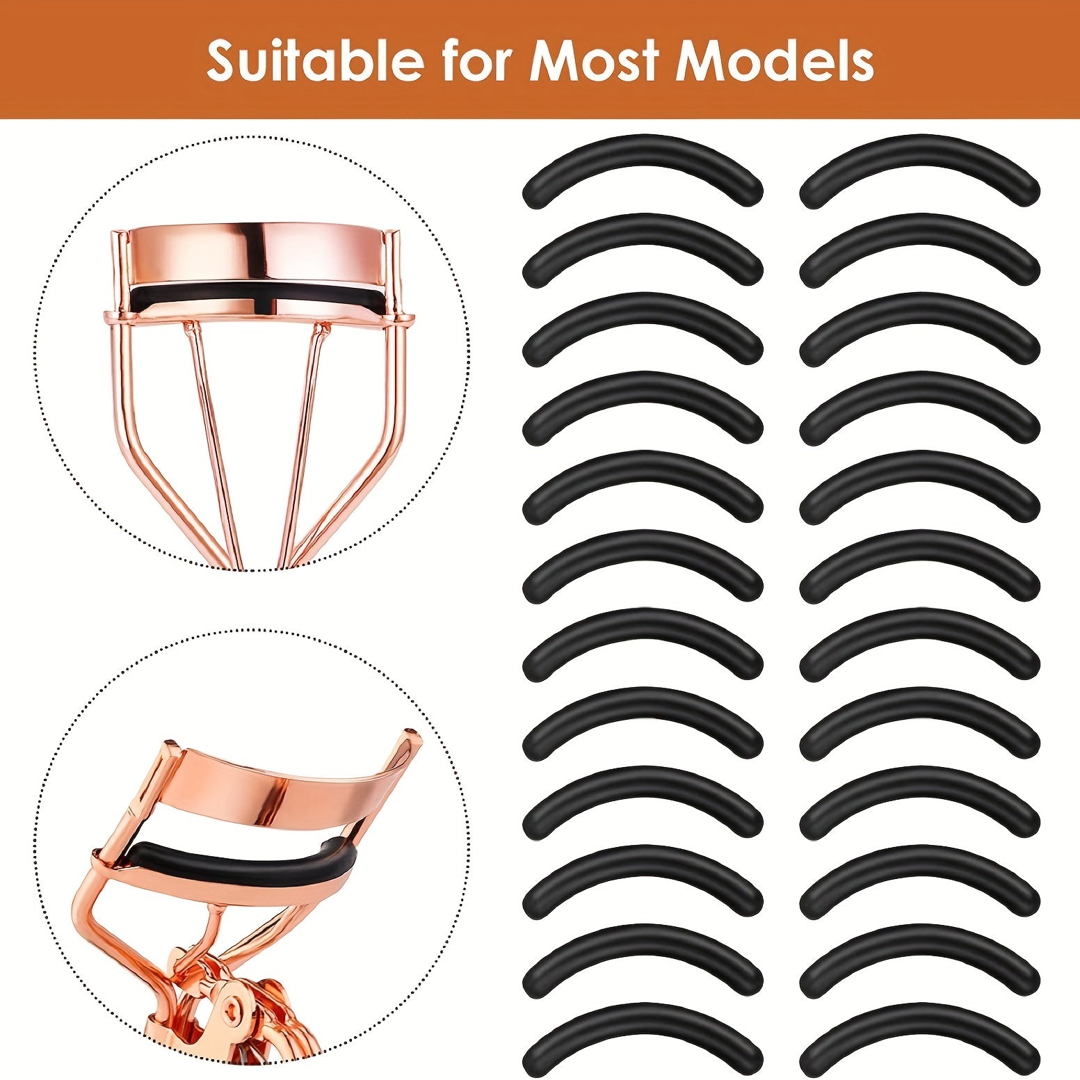 30Pcs Eyelash Curler Refill Pads Silicone Rubber Replacement Pads