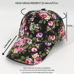 Vintage Flower Print Baseball Cap Spring & Summer Sunscreen Sports Hat