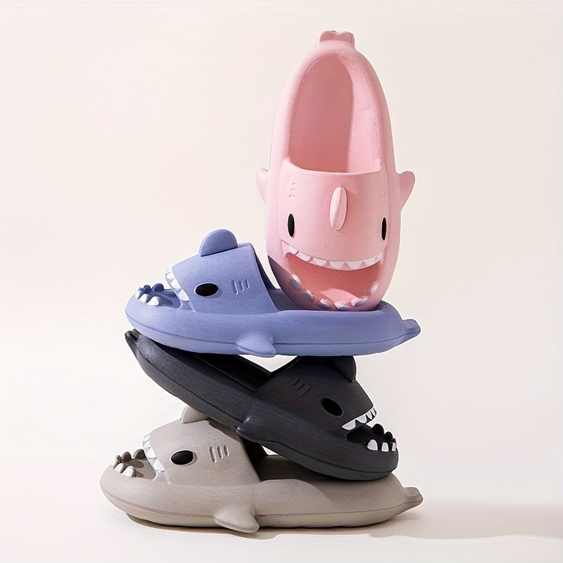 Men's Cartoon Shark Non Slip Platform Slides Comfortable Cloud Slides
