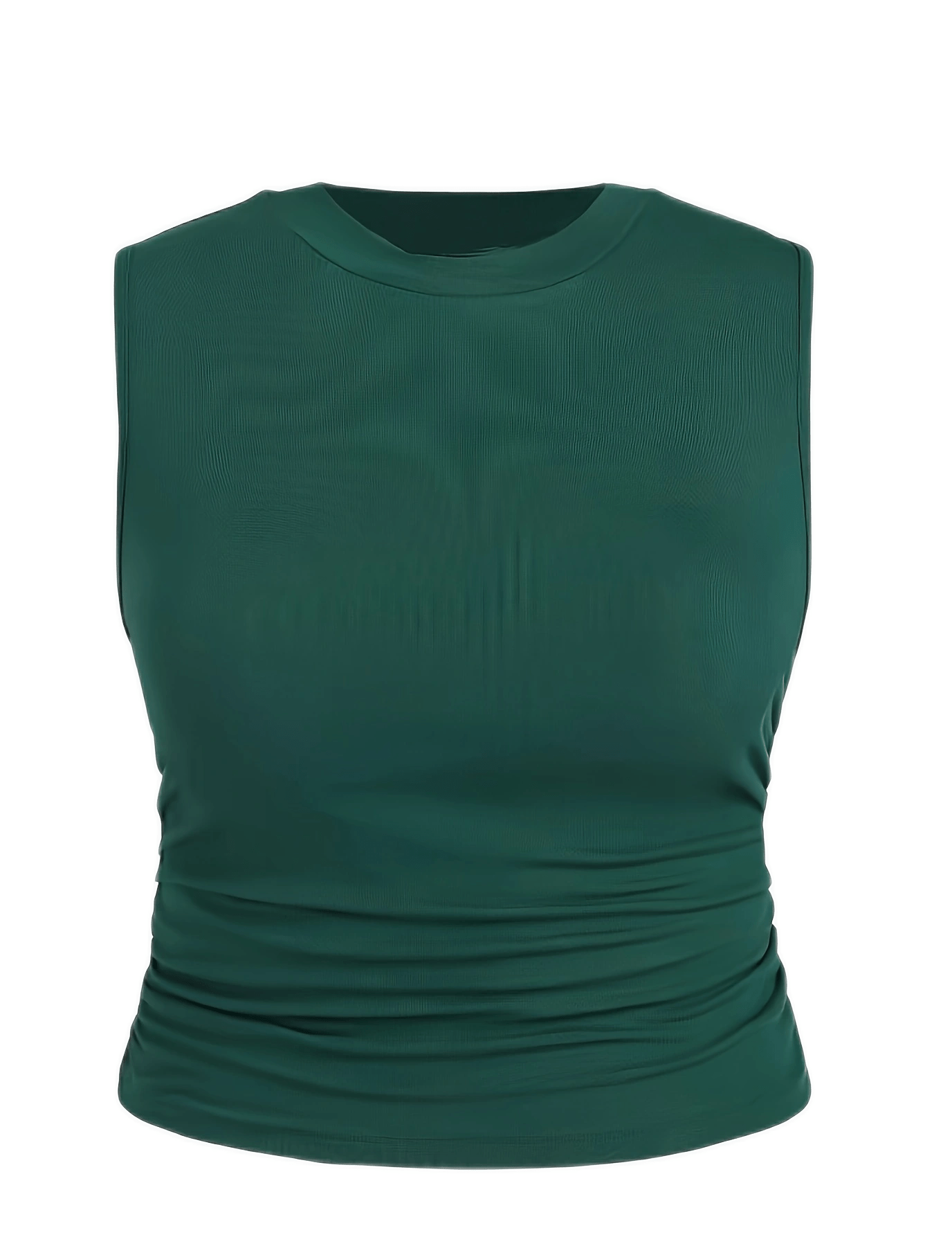 Casual Tank Top Women's Plus Solid Round Neck High Stretch Vest Top