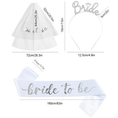 3pcs Bridal Veil Set with Rhinestone Hair Clips