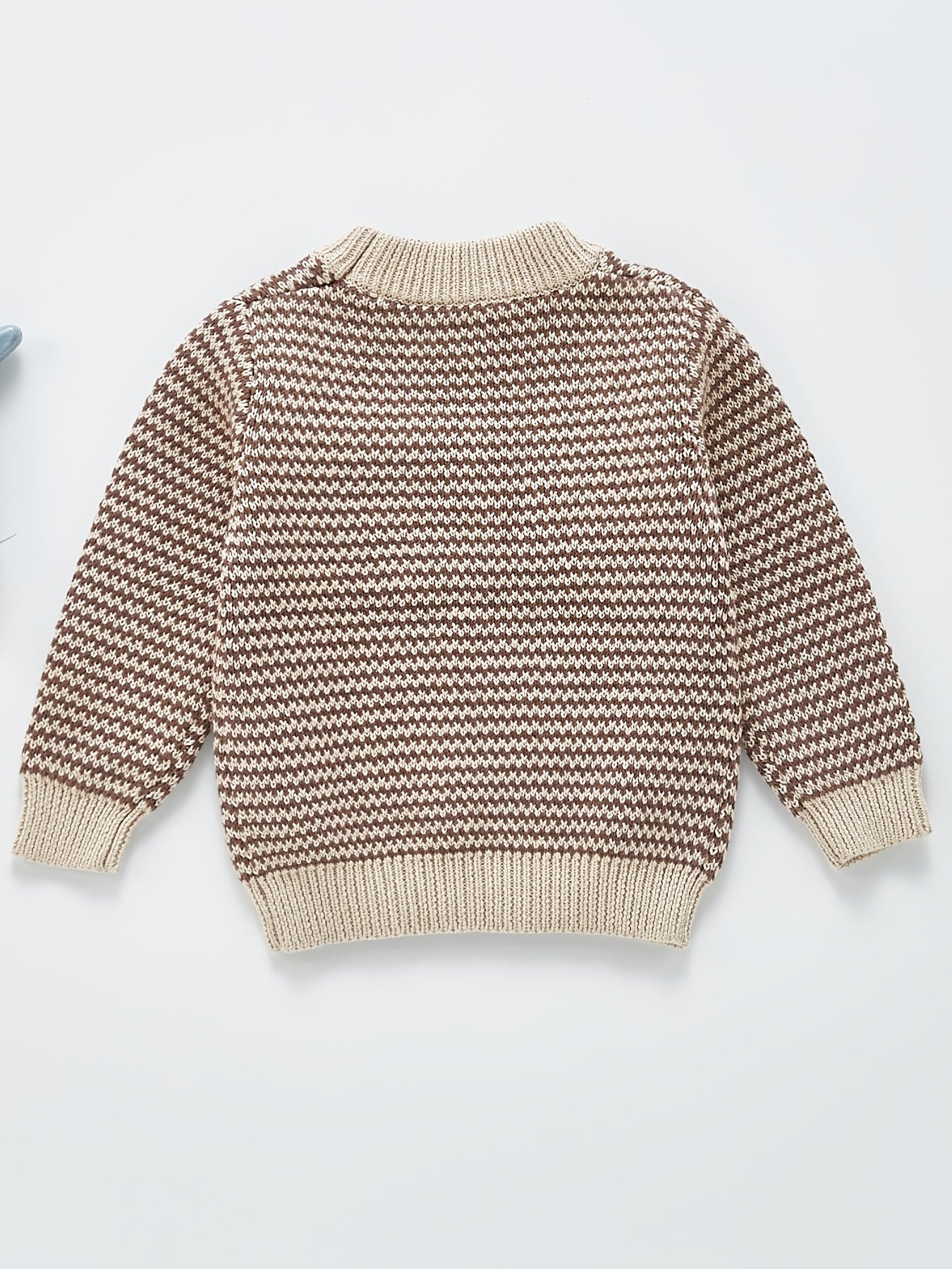Baby Girls Striped Knitted Sweater With Pocket