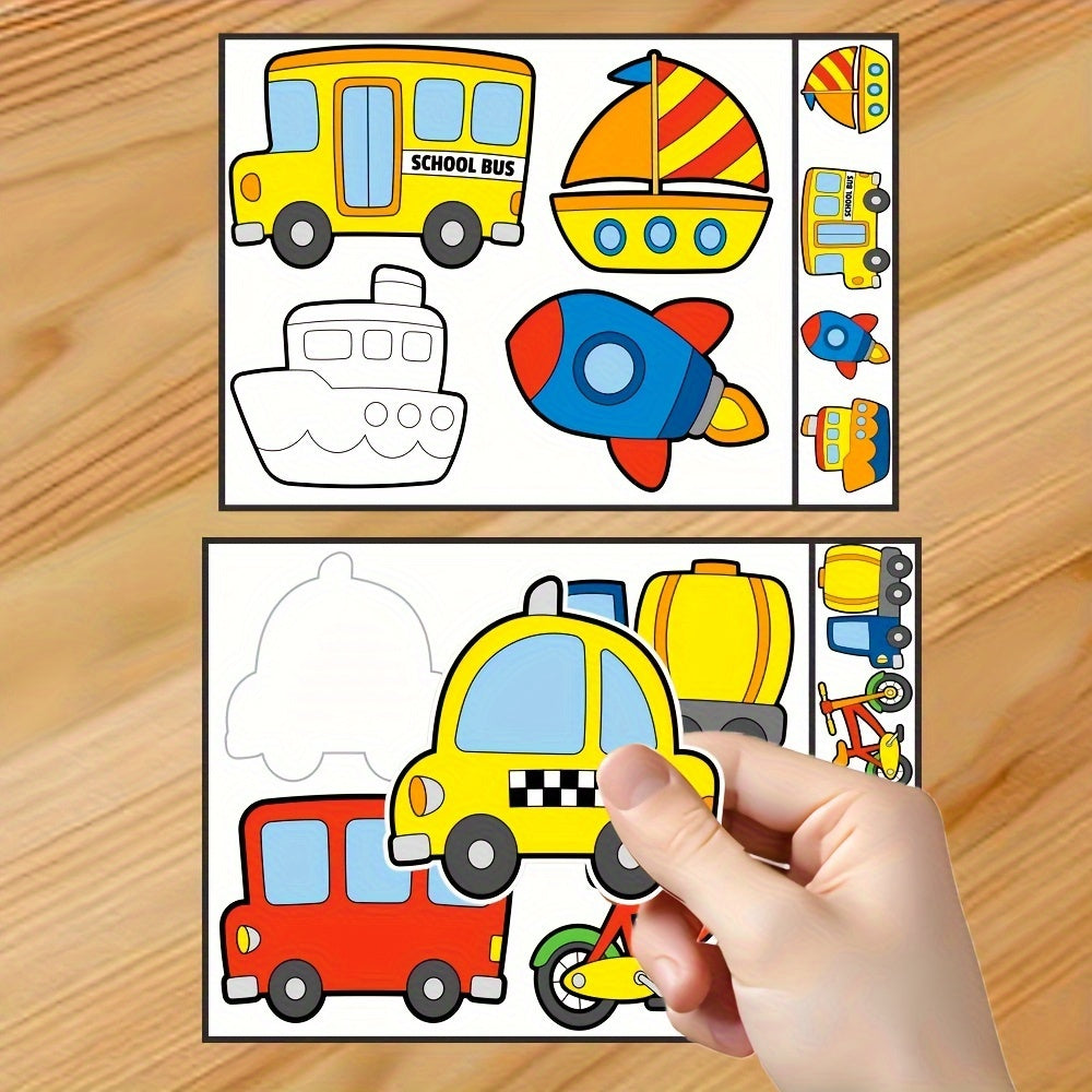 Coloring Doodle Cartoon Stickers - 5 Unique Patterns