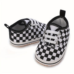 Plaid Sneakers Baby Boys Lightweight Non Slip Shoes Indoor Outdoor Walking