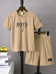 Boys Good Mood Boys Casual Outfit Round Neck T shirt & Shorts
