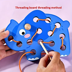 Wooden Animal Lacing Toy Educational Building Blocks