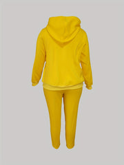 Cartoon Print Hoodie & Pants Set