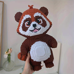 Panda Building Toys Brown Panda Cartoon Toys Plastic Blocks Large Mode