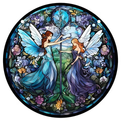 Acrylic Fairy Stained Window Hanging Decoration 3D Pattern Painted Panel