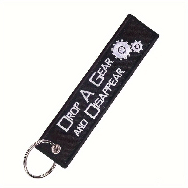 Motorcycle Key Chain Drop A Gear Embroidery Key Tag
