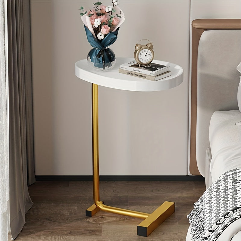 Golden Small Coffee Table Bedside Table Decorative Living Room Bedroom Garden