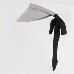 Solid Visor Hat With Detachable Ribbon Sunscreen Golf Cap