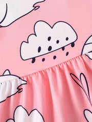 Baby Girl Elephant Printed Long Sleeve Dress