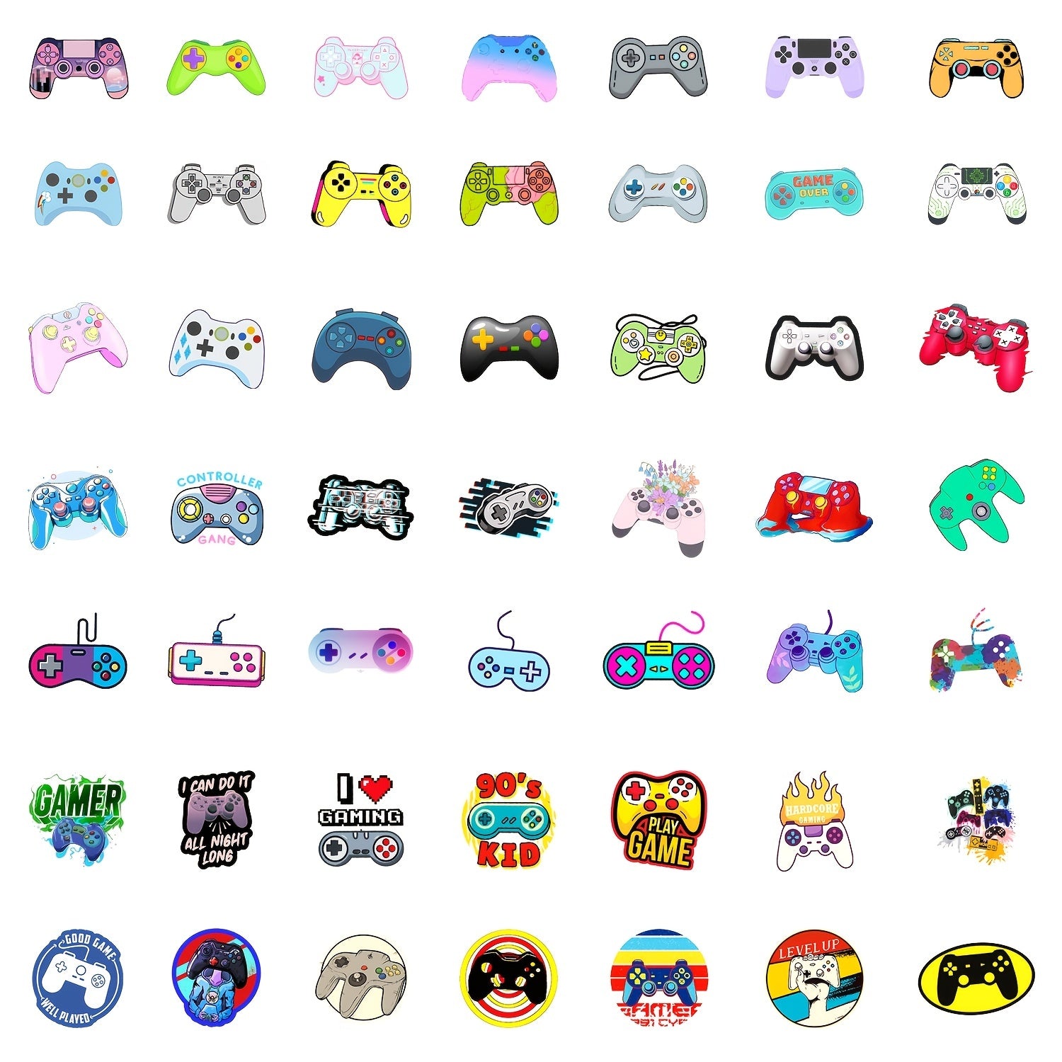50pcs Game Console Doodle Waterproof Stickers Laptop Travel DIY Toys