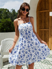 Floral Print Ruched Cami Dress Sexy Sleeveless Summer Midi Dress Women