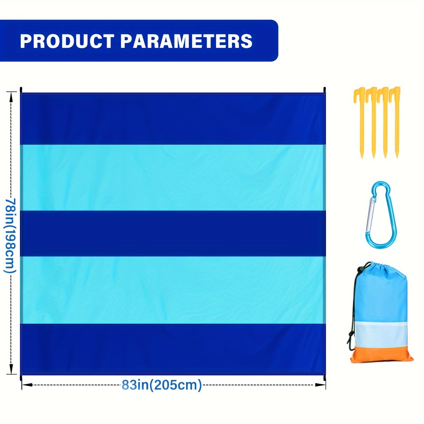 Waterproof Sandproof Beach Blanket Lightweight Mat for Outdoor Travel Camping