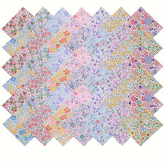 Pastoral Style Floral 42pcs Fabric Squares 5x5 Inches for Quilting and Crafts