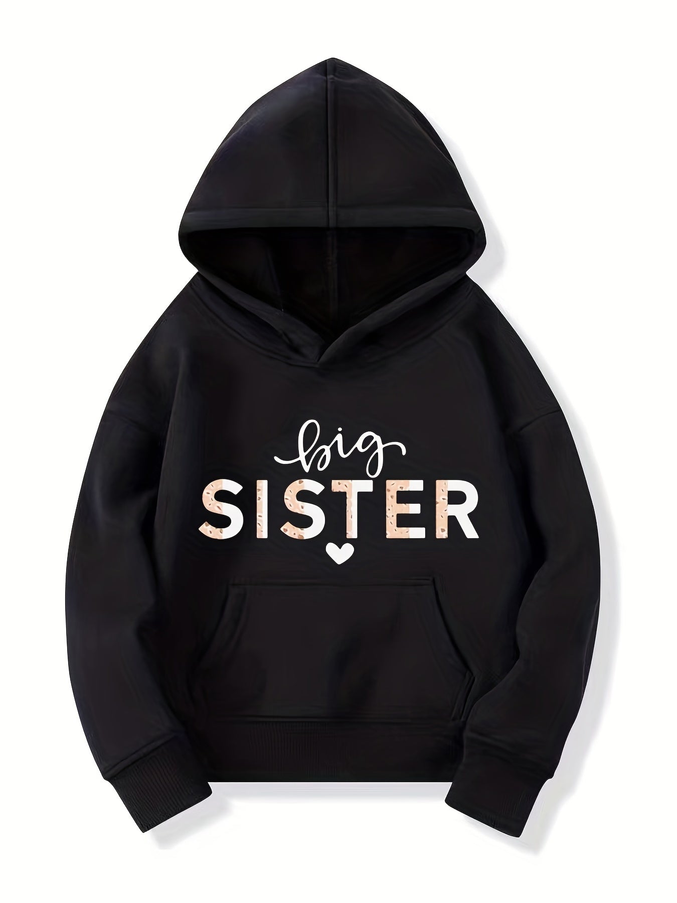 Big Sister Pattern Smart Hoodie For Girls Party Casual Long Sleeve Top