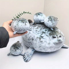 Ocean Park Big Seal Plush Doll with Four Pups Sea Lion