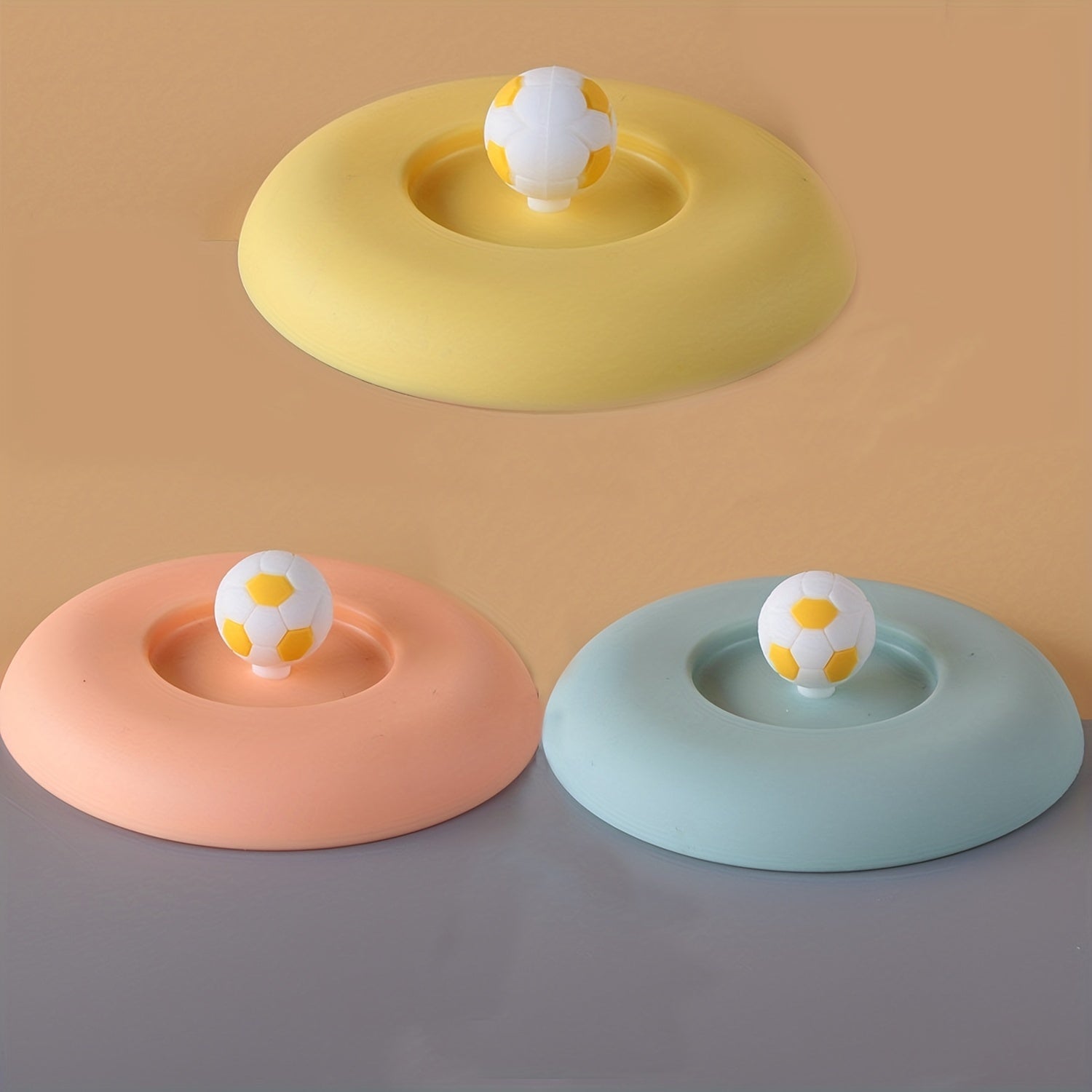 Football Decor Reusable Silicone Cup Cover, Suction Cup Lid