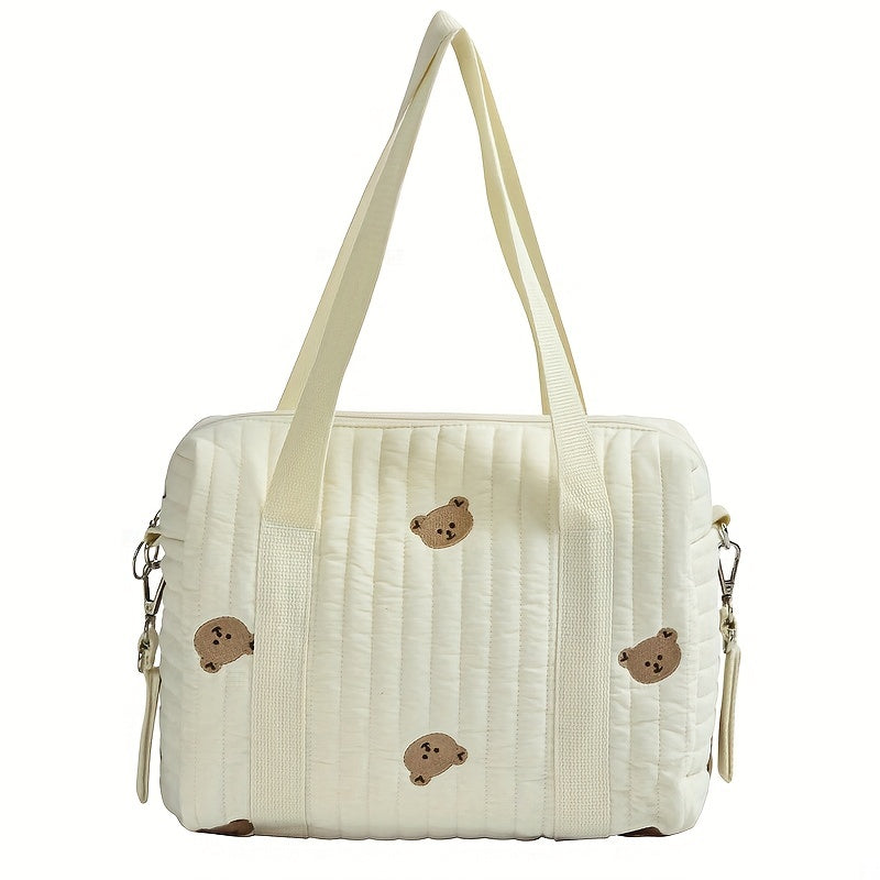Embroidered Quilted Mommy Bag Diaper Baby Bottle Organizer Bag