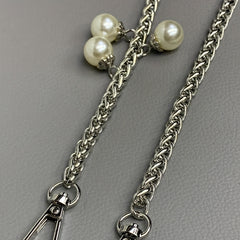 Metal Bag Chain Strap Replacement with Bead Decor