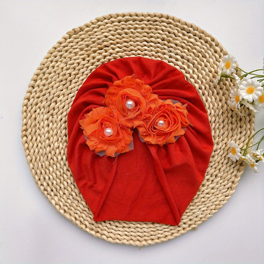 Baby Girl Sunflower Beaded Hat Elastic Soft